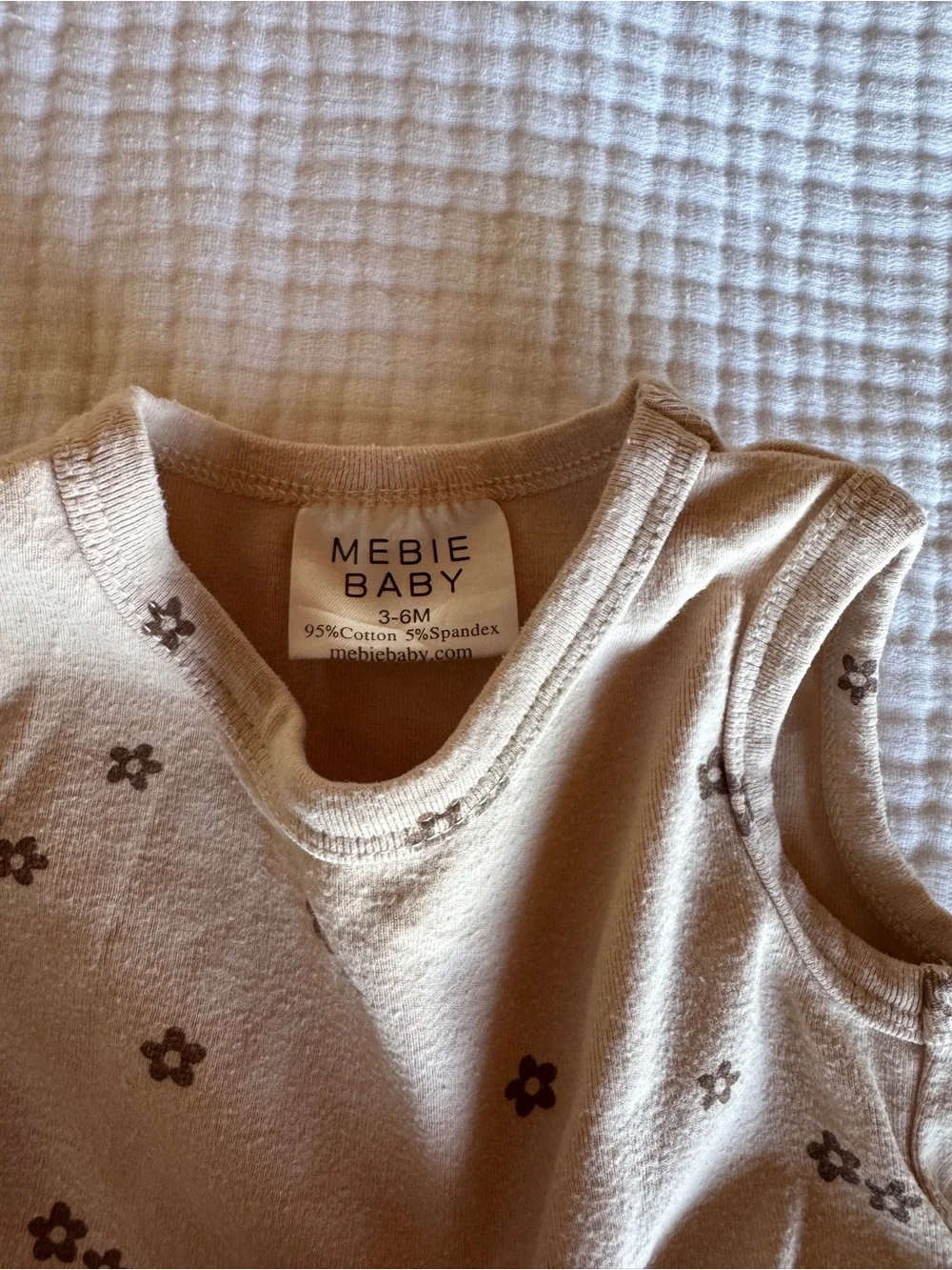 Mebie Baby Mini Set - Beige Floral Baby Tank Top & Bloomers
